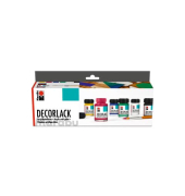 Acrylfarbe Decorlack 11300 000 00087, Starter-Set, 1 Pinsel Universal, 6 x 15ml - Acrylfarbe, 1 Motivvorlage, 1 Anleitung