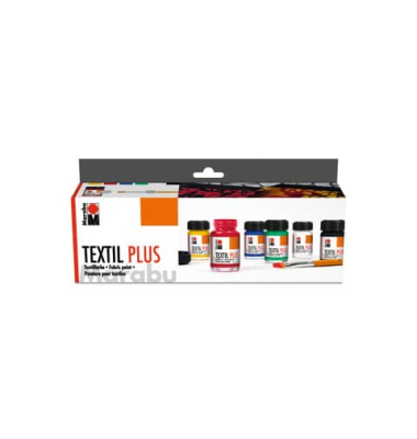 Stoffmalfarbkasten Textil Plus, 17150 000 00087, Stoffmalfarbe, 6 Farben, farbig sortiert