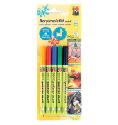 Acrylmalstift 01220 000 00080, gelb, rot, grün, blau, schwarz, 1-2mm, 5er-Set