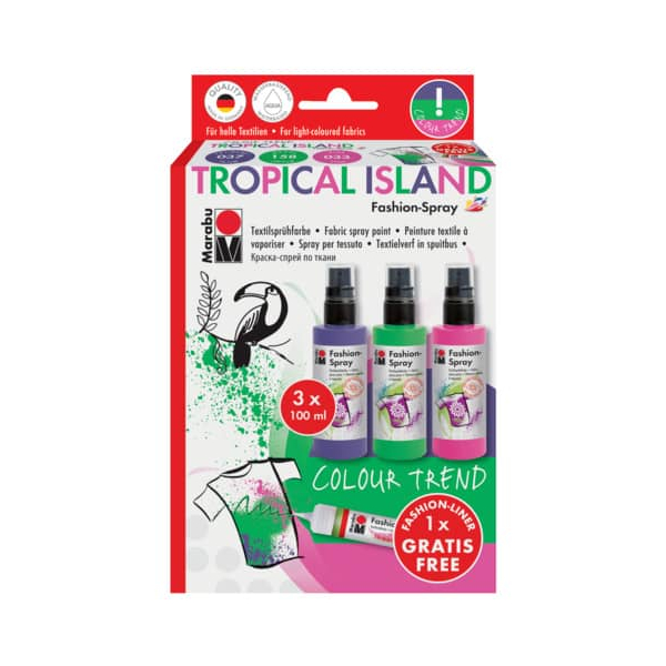 4007751590084 - Textilspray Tropical Island 17190 000 00085 4er-Set 3x100ml 1 Fashion Liner 4007751590084 Marabu