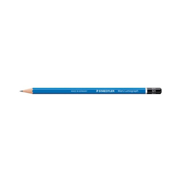 12 Stück Staedtler Bleistift Mars Lumograph, 100-6H, Härte 6H, 2,0mm, blau 4007817104293 Staedtler