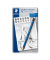 Bleistift-Set Mars Lumograph, 100 G12 S, 12x blau, k.A., 8B,7B,6B,5B,4B,3B,2B,B,HB,F,H,2H