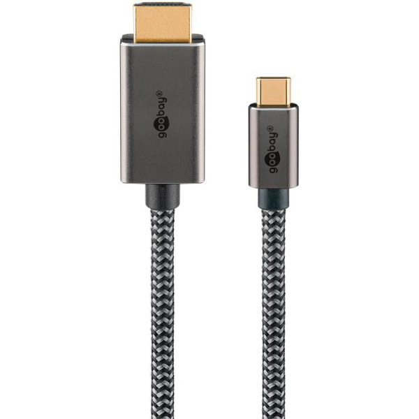 4040849756993 - USB 31 C-SteckerHDMI-Stecker Kabel 10 m silber schwarz 4040849756993 Goobay 4040849756993 - USB 31 C-SteckerHDMI-Stecker Kabel 10 m silber schwarz 4040849756993 Goobay