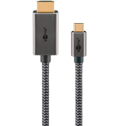 USB 3.1 C-SteckerHDMI-Stecker Kabel 2,0 m silber, schwarz