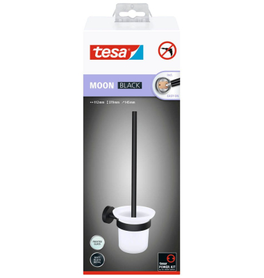 WC-Garnitur MOON BLACK schwarz, Glas Metall