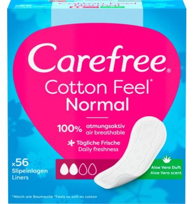 Slipeinlagen Normal Cotton Feel mit Aleo Vera Duft Slipeinlagen Normal Cotton Feel mit Aleo Vera Duft