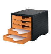 Schubladenbox styroswingbox  apricot 275-8430.4194, DIN A4 mit 5 Schubladen