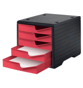 Schubladenbox styroswingbox  cranberry 275-8430.2294, DIN A4 mit 5 Schubladen
