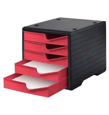 Schubladenbox styroswingbox  cranberry 275-8430.2294, DIN A4 mit 5 Schubladen