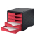 Schubladenbox styroswingbox  cranberry 275-8430.2294, DIN A4 mit 5 Schubladen