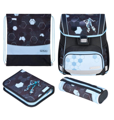Schulranzen-Set 400196501 Loop Plus, Cyber Soccer, mit Schnallen