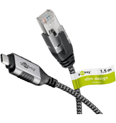 USB-C 3.1RJ45 Kabel 1,5 m silber, schwarz