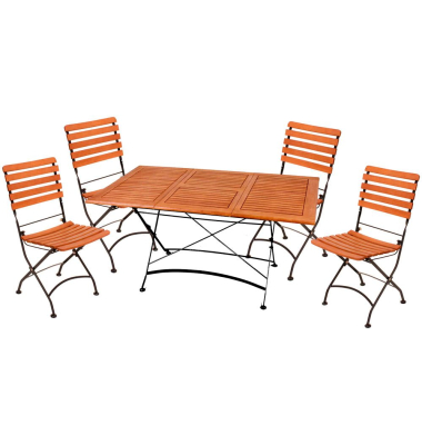 Sitzgruppe WIEN, braun Holz, 5-teilig