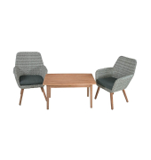 Sitzgruppe RAPALLOPUEBLO dunkelgrau, grau Kunststoff, Holz, 3-teilig