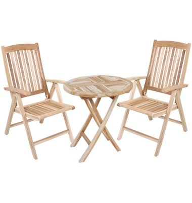 Sitzgruppe JAVA 3, natur Holz, 3-teilig