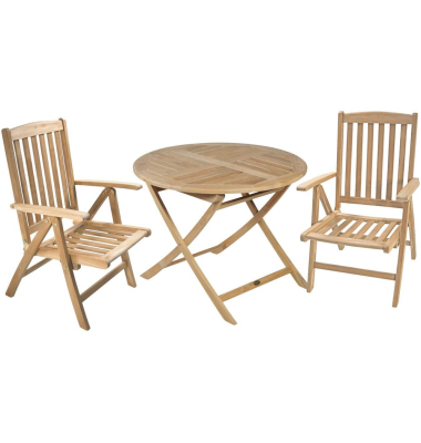 Sitzgruppe SOLO 01, natur Holz, 3-teilig