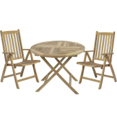 Sitzgruppe SOLO 02, natur Holz, 3-teilig