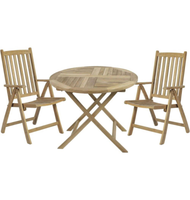Sitzgruppe SOLO 02, natur Holz, 3-teilig