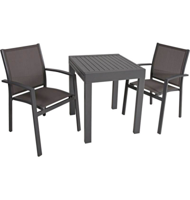 Sitzgruppe ELENA, anthrazit Metall, 3-teilig