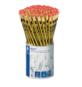 Bleistift-Set Noris 122 im Köcher, 122 KP72, Härte HB, 2,0mm, schwarz/gelb, mit Radiergummi