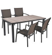 Sitzgruppe RANA 05, dunkelgrau Metall, 5-teilig