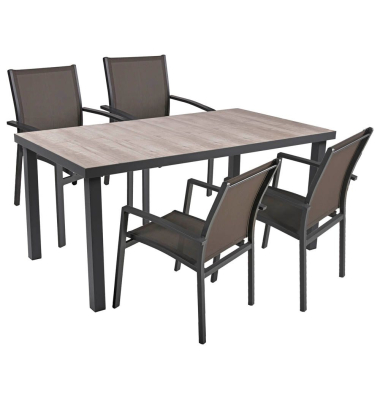 Sitzgruppe RANA 05, dunkelgrau Metall, 5-teilig