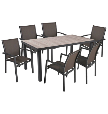 Sitzgruppe RANA 06, dunkelgrau Metall, 7-teilig