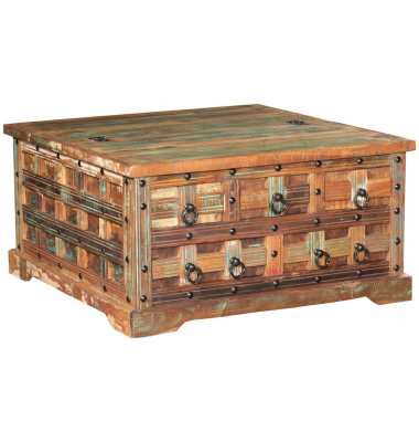 Beistelltisch KALANKA, 47cm (H), quadratisch, braun / braun