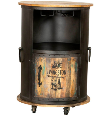 Hausbar LUNI, 304066 schwarz 60,0 x 60,0 x 85,0 cm