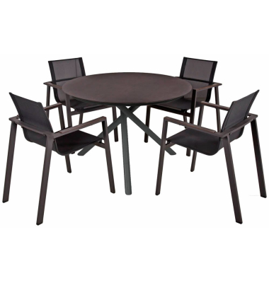Sitzgruppe SOPHIA 05, pfefferschwarz Metall, 5-teilig