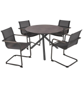 Sitzgruppe SOPHIA 08, grau Metall, 5-teilig