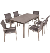 Sitzgruppe SIENNA 14, taupe Metall, 7-teilig