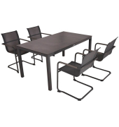 Sitzgruppe SOPHIA 21, grau Metall, 5-teilig