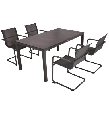 Sitzgruppe SOPHIA 21, grau Metall, 5-teilig