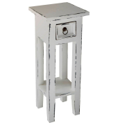 Beistelltisch PADEA, 67cm (H), quadratisch, weiß / weiß