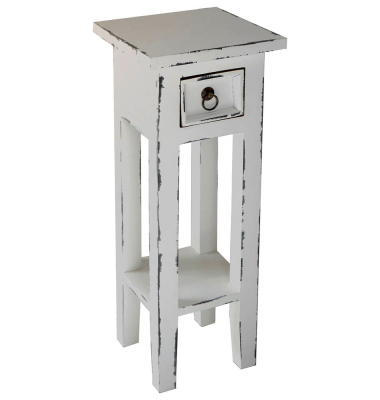 Beistelltisch PADEA, 67cm (H), quadratisch, weiß / weiß