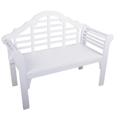 Gartenbank PATTAYA 985181 weiß Holz 124,0 cm