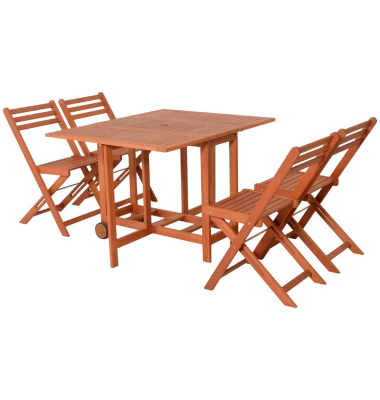 Sitzgruppe ANAHEIM, braun Holz, 5-teilig
