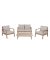 Loungegruppe SAN MATEO beige, braun Holz, 4-teilig