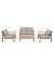 Loungegruppe SAN MATEO beige, braun Holz, 4-teilig