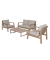 Loungegruppe SAN MATEO beige, braun Holz, 4-teilig