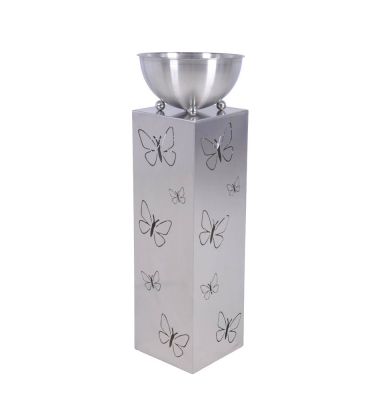 Pflanzenständer FALINA Metall silber quadratischrund 25,0 x 75,5 cm
