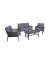 Loungegruppe DENIA dunkelgrau, braun Metall, 4-teilig