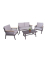 Loungegruppe DENIA hellgrau, braun Metall, 4-teilig