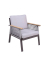 Loungegruppe DENIA hellgrau, braun Metall, 4-teilig