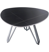 Beistelltisch ALINA, 37,8cm (H), dreieckig abgerundet, schwarz / schwarz