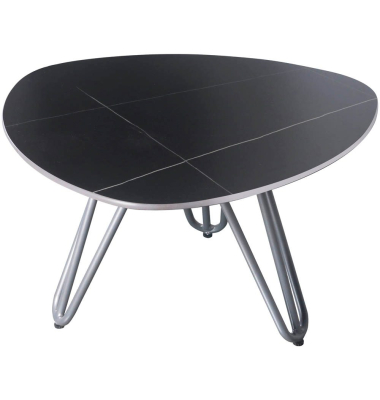 Beistelltisch ALINA, 37,8cm (H), dreieckig abgerundet, schwarz / schwarz