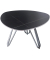 Beistelltisch ALINA, 37,8cm (H), dreieckig abgerundet, schwarz / schwarz