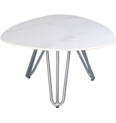 Beistelltisch SILENA, 39cm (H), dreieckig abgerundet, grau / schwarz