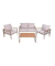 Loungegruppe FLORENCE hellgrau, braun Metall, 4-teilig